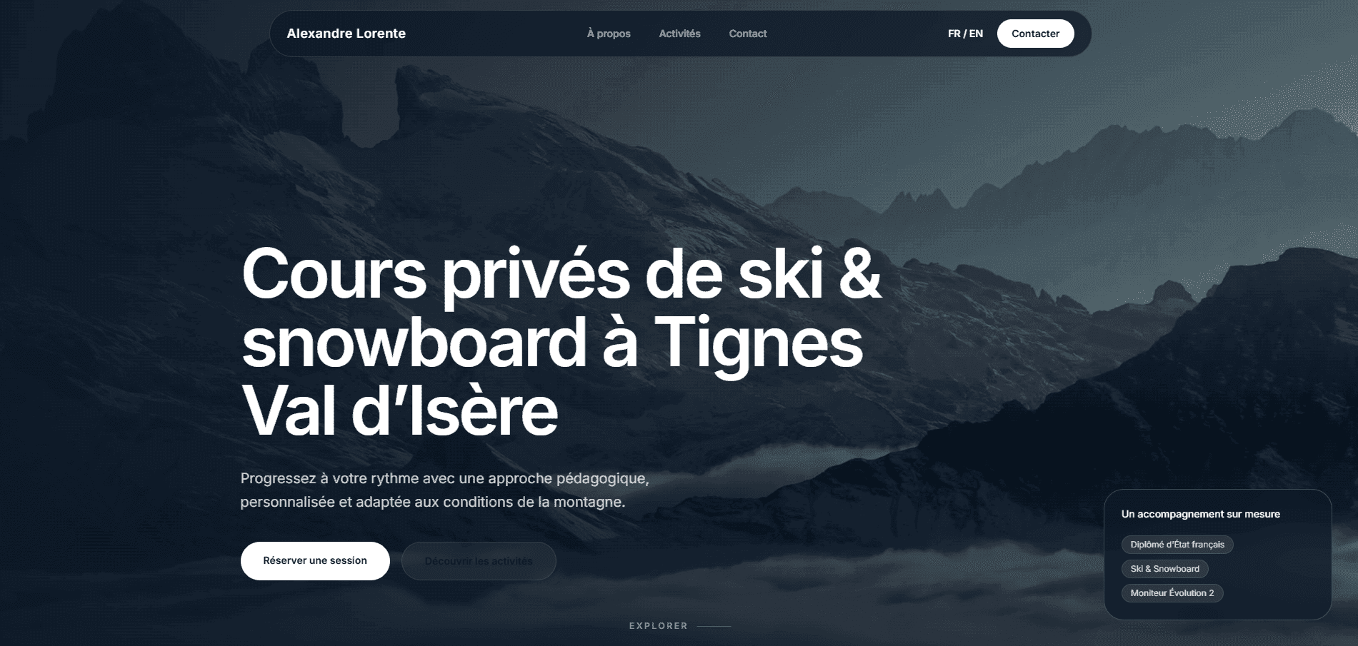 Accueil du site web Alexandre Lorente