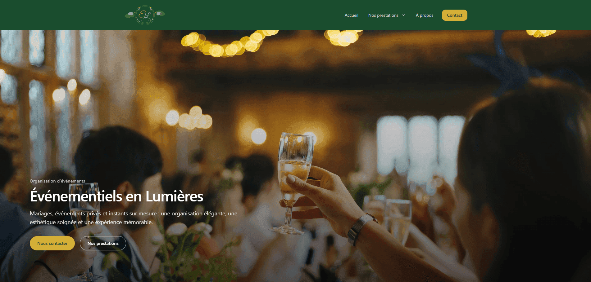 Accueil du site web Événementiels en Lumieres