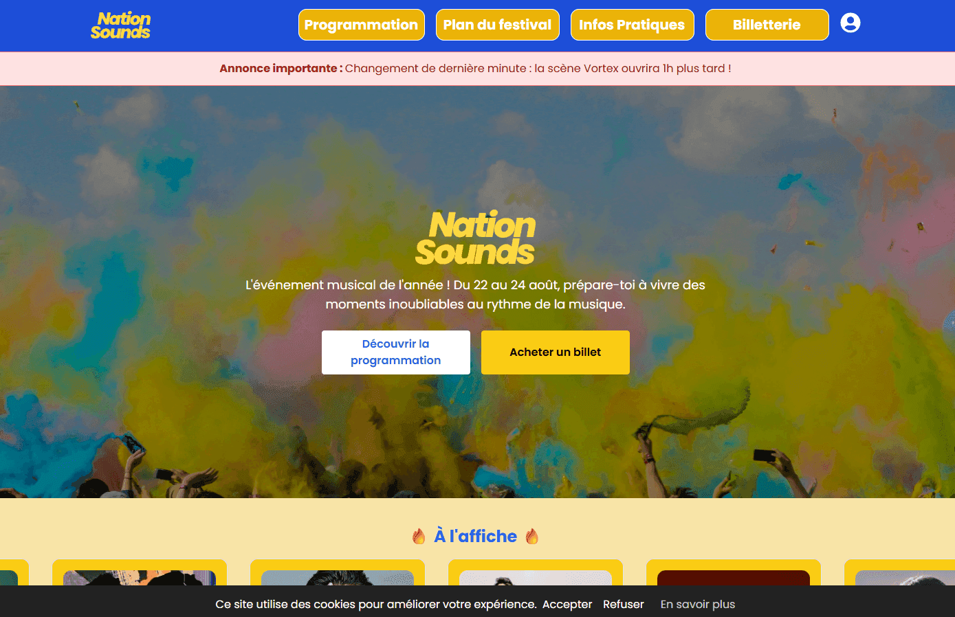 Capture du site Nation Sounds Festival